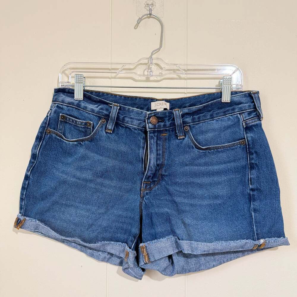 J. Crew Factory Women's Medium Blue Rolled-Hem Denim Shorts